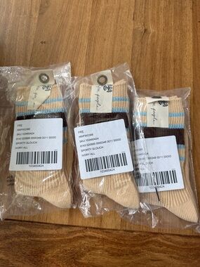 3 pack free people socks cream
